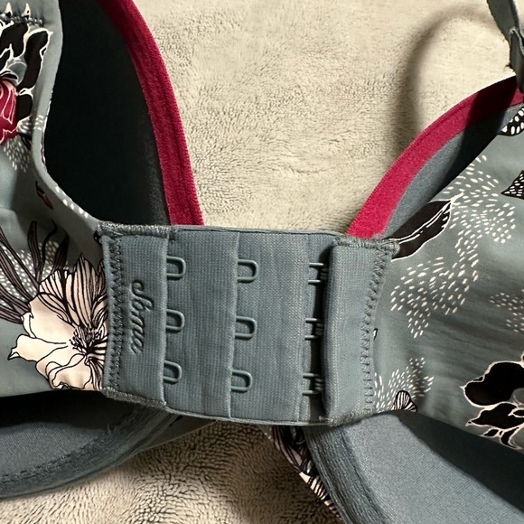 Soma Memorable Pipe Full Coverage Bra Womens 36DD Kimono Floral Atlantic - Picture 4 of 8